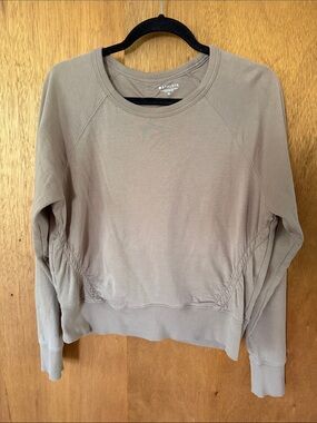 Athleta Taupe Crewneck Sweatshirt with Side Detail